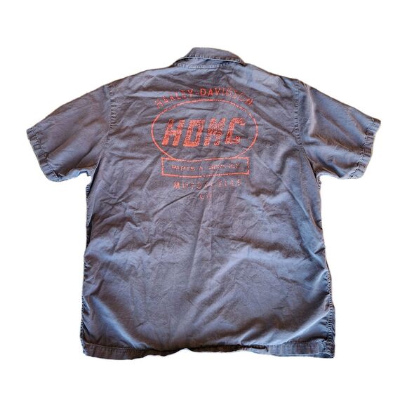 Harley Davidson Shirt Mens 2XL Button Up Bikercore Motorcycle Roadster Mechanic - Picture 2 of 11